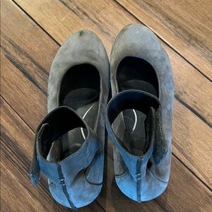 Gray wedge with ankle straps
